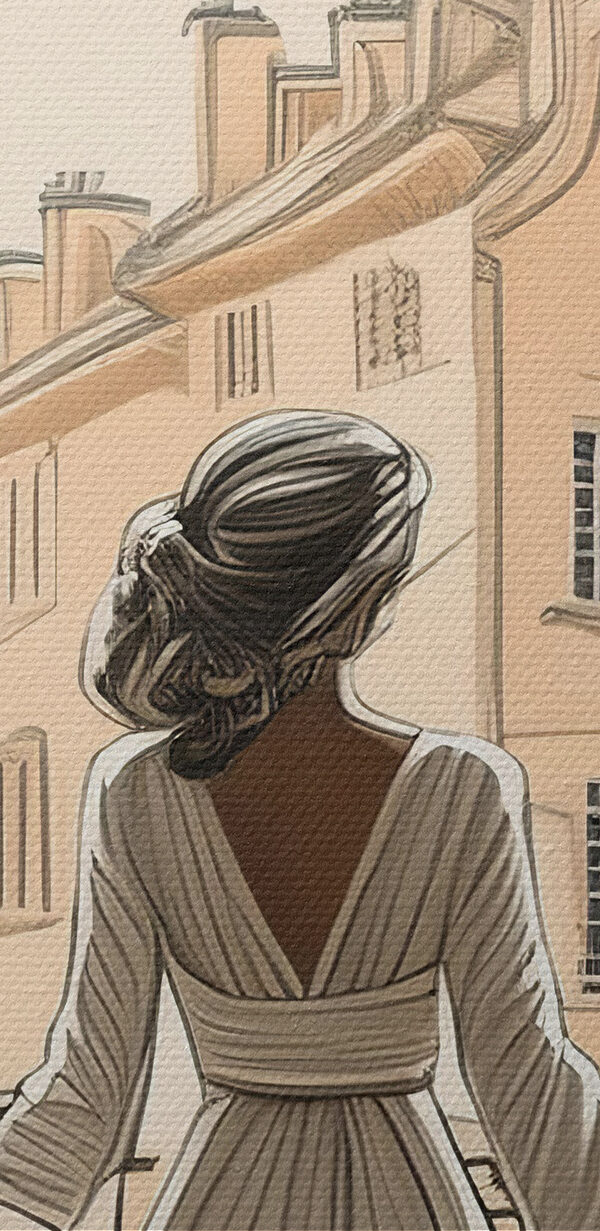 Femme en robe blanche regardant par la fenêtre Femme en robe blanche regardant par la fenêtre