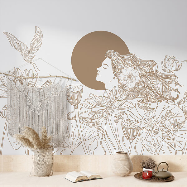 Femme aux cheveux longs et aux fleurs Femme aux cheveux longs et aux fleurs