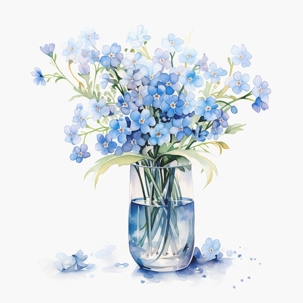 Aquarelle d'un vase avec des fleurs Aquarelle d'un vase avec des fleurs