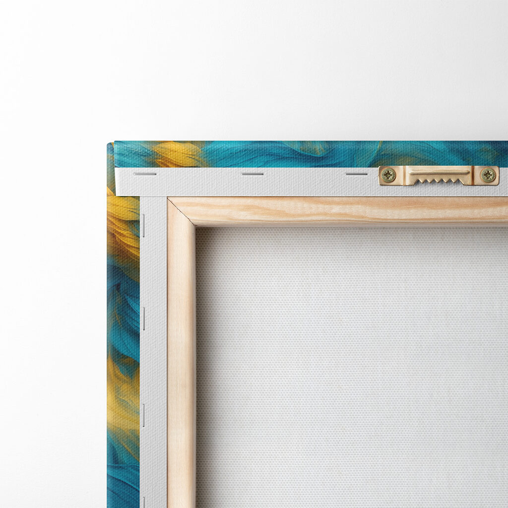 Sunflower with blue and yellow leaves