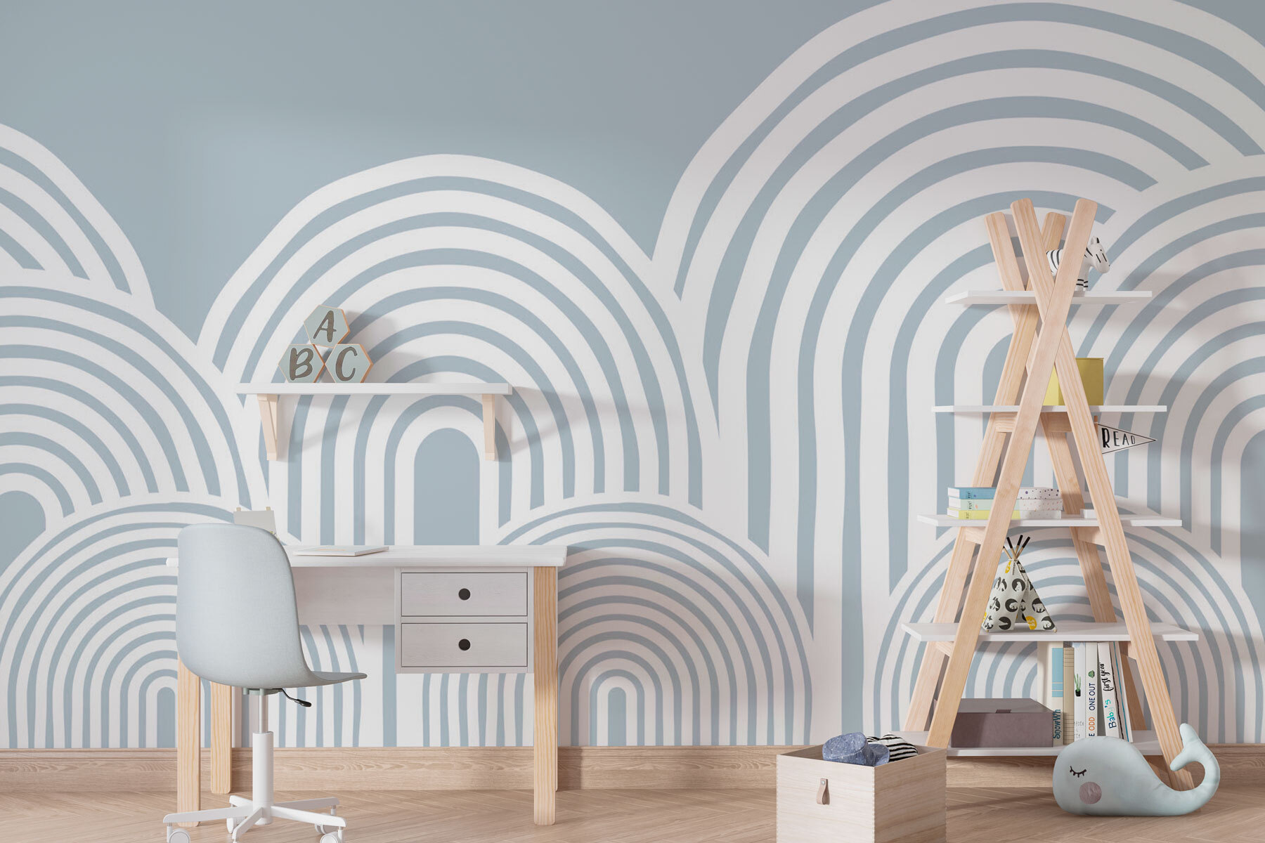 White and gray background with white lines