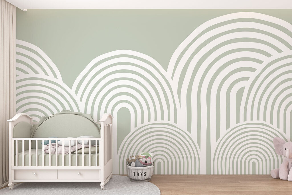 White and gray background with curved lines