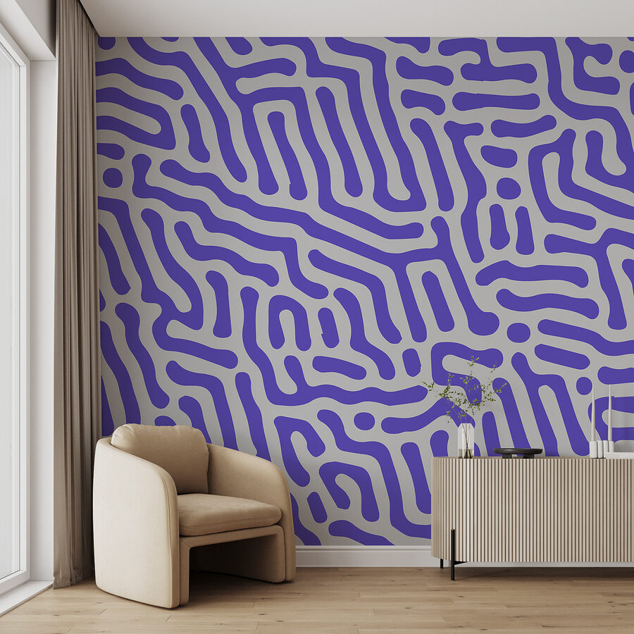Papier peint Motif violet et blanc – Image 2