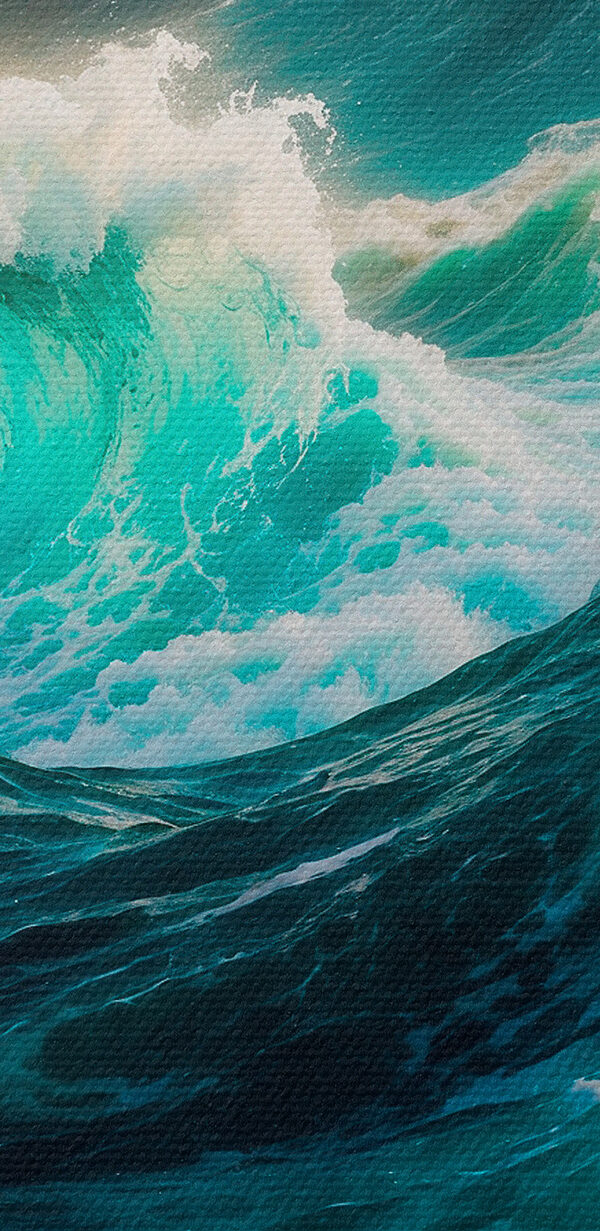 Grandes vagues avec feu et fumée Grandes vagues avec feu et fumée