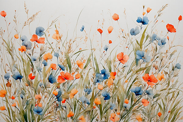 Peinture de fleurs et d'herbe Peinture de fleurs et d'herbe