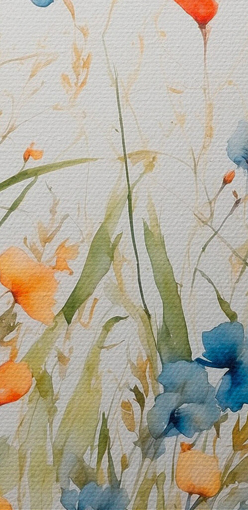 Painting of flowers and grass Painting of flowers and grass