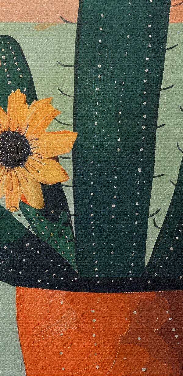 Peinture d'un cactus avec des fleurs dans un pot Peinture d'un cactus avec des fleurs dans un pot