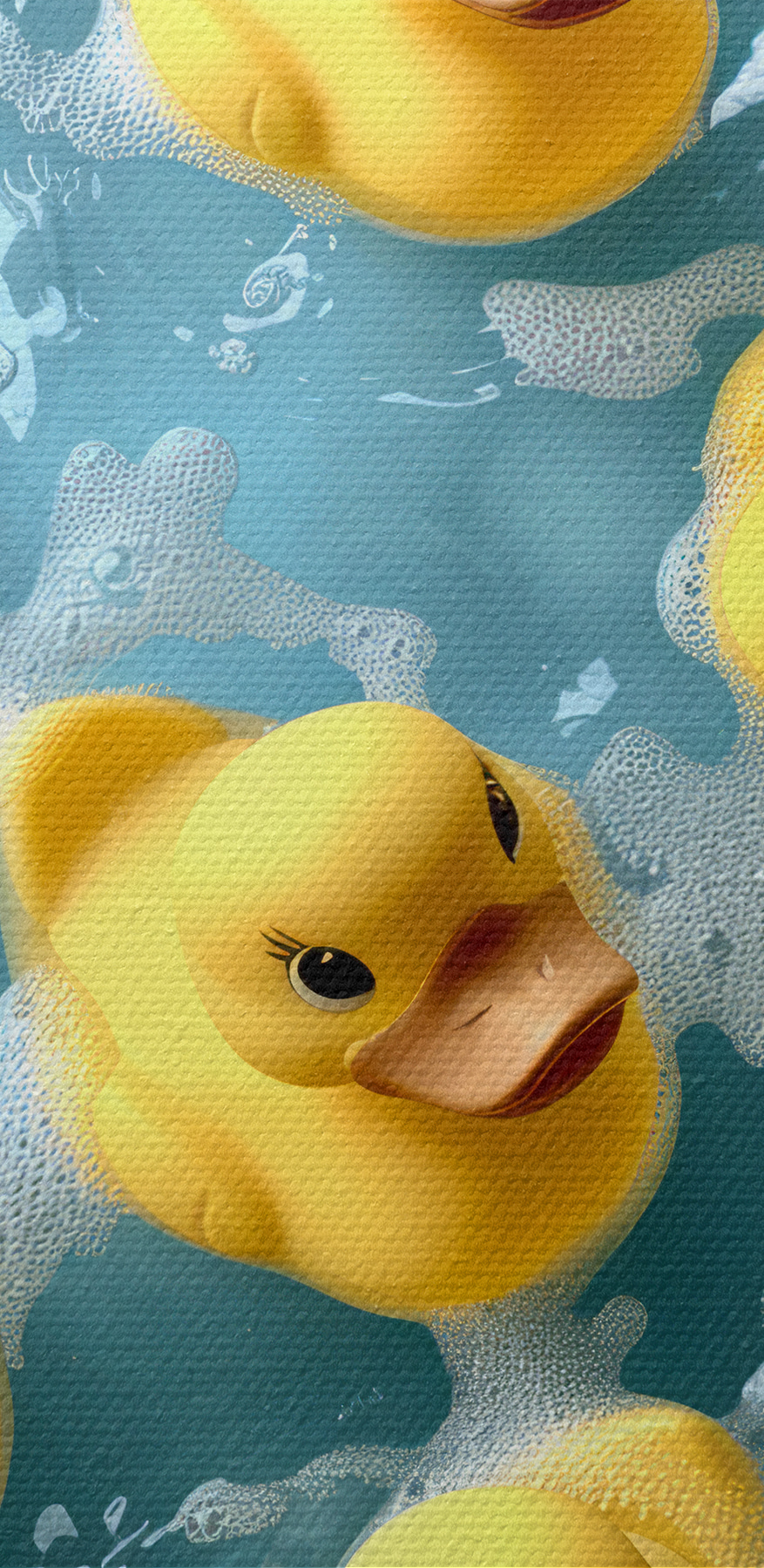 Groupe de canards en caoutchouc jaunes dans une piscine