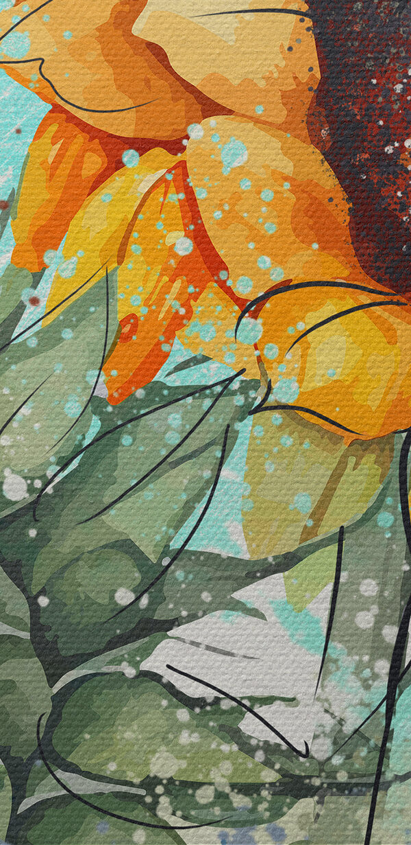 Peinture de tournesols sur fond blanc Peinture de tournesols sur fond blanc