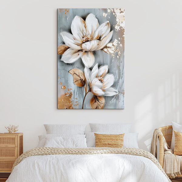 Peinture de fleurs sur une surface grise Peinture de fleurs sur une surface grise