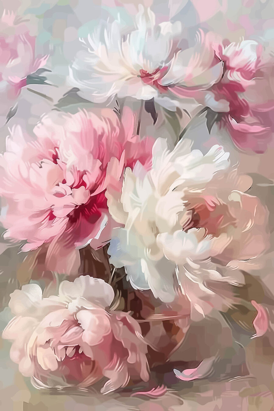 Tableaux Peinture de fleurs roses et blanches – Image 8