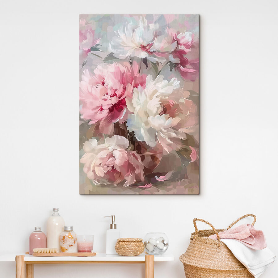 Tableaux Peinture de fleurs roses et blanches – Image 2