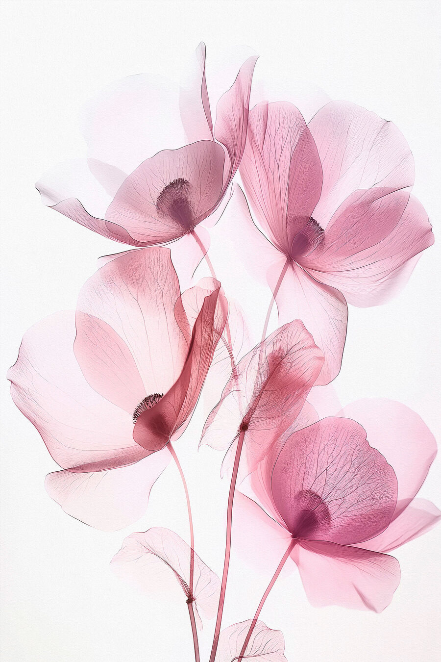 Groupe de fleurs roses