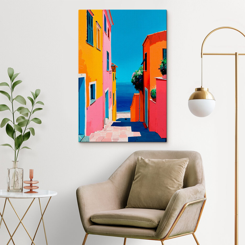 Colorful buildings and a body of water Colorful buildings and a body of water