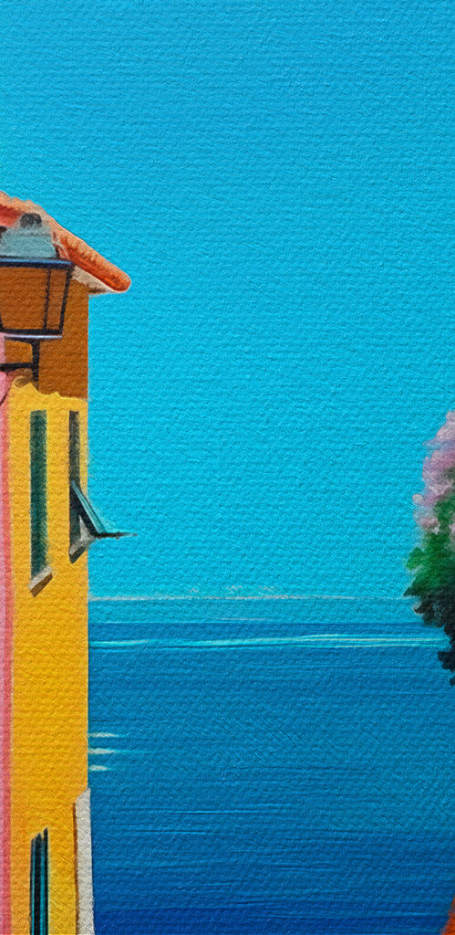 Colorful buildings and a body of water Colorful buildings and a body of water