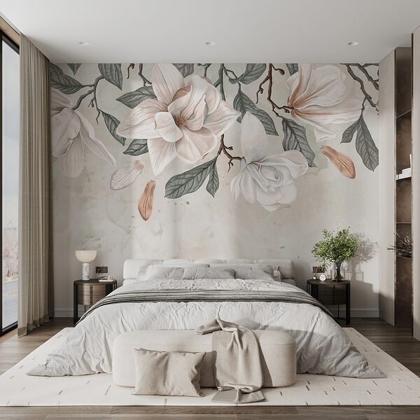 Fleurs et feuilles blanches sur fond blanc Fleurs et feuilles blanches sur fond blanc