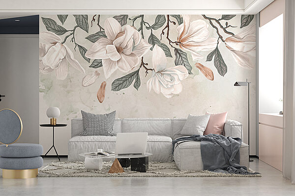 Fleurs et feuilles blanches sur fond blanc Fleurs et feuilles blanches sur fond blanc