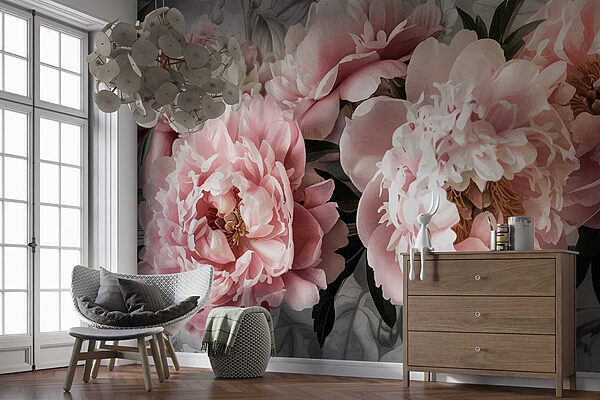 Groupe de fleurs roses Groupe de fleurs roses