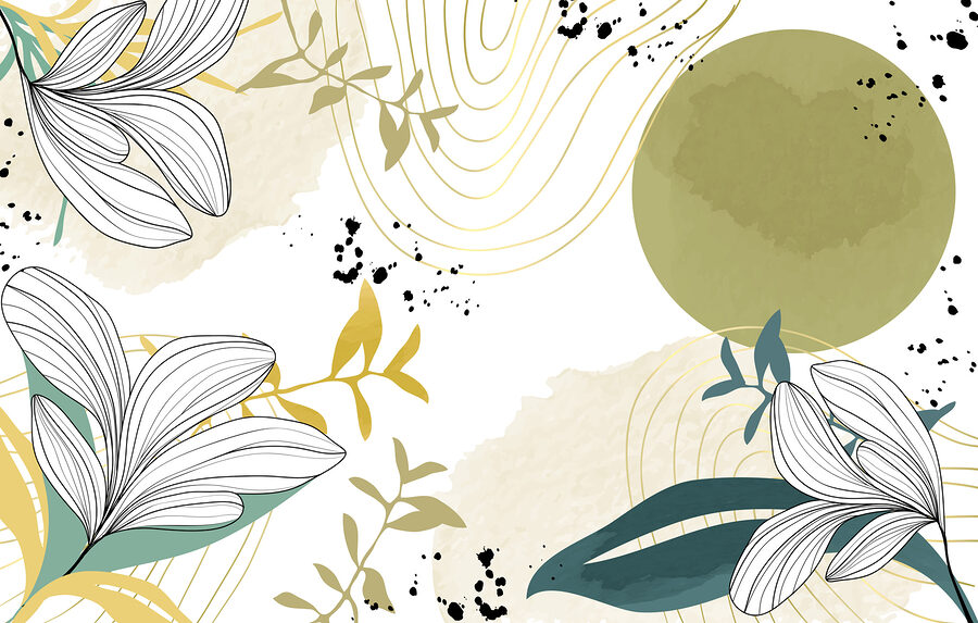 Motif floral blanc et vert Motif floral blanc et vert