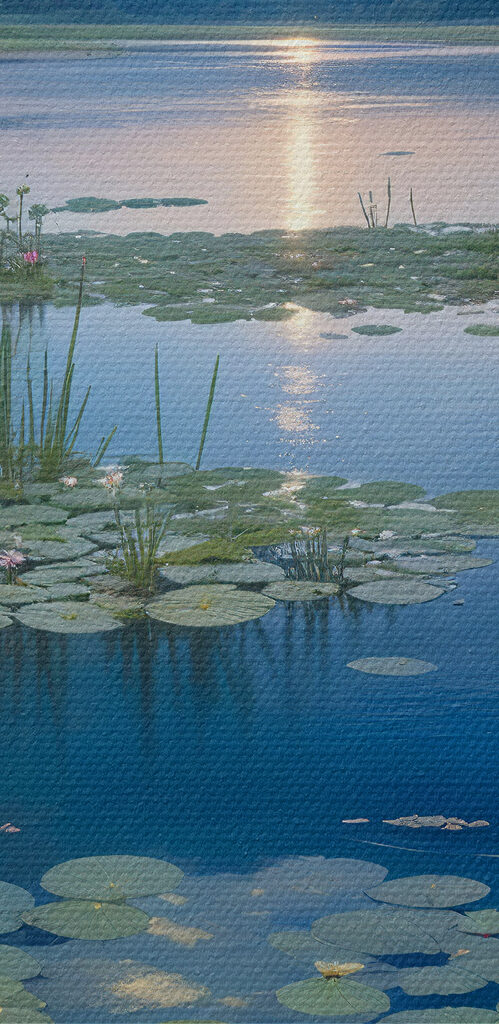 Lake with lily pads and lily pads Lake with lily pads and lily pads