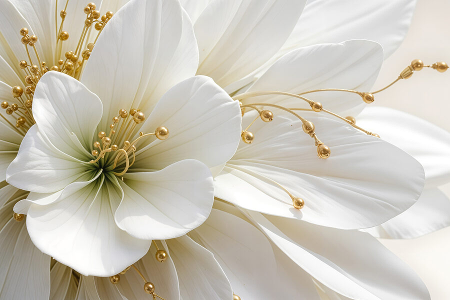Gros plan sur une fleur blanche