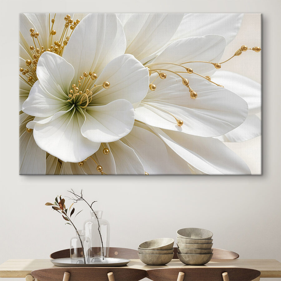 Gros plan sur une fleur blanche