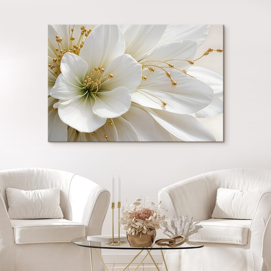 Gros plan sur une fleur blanche