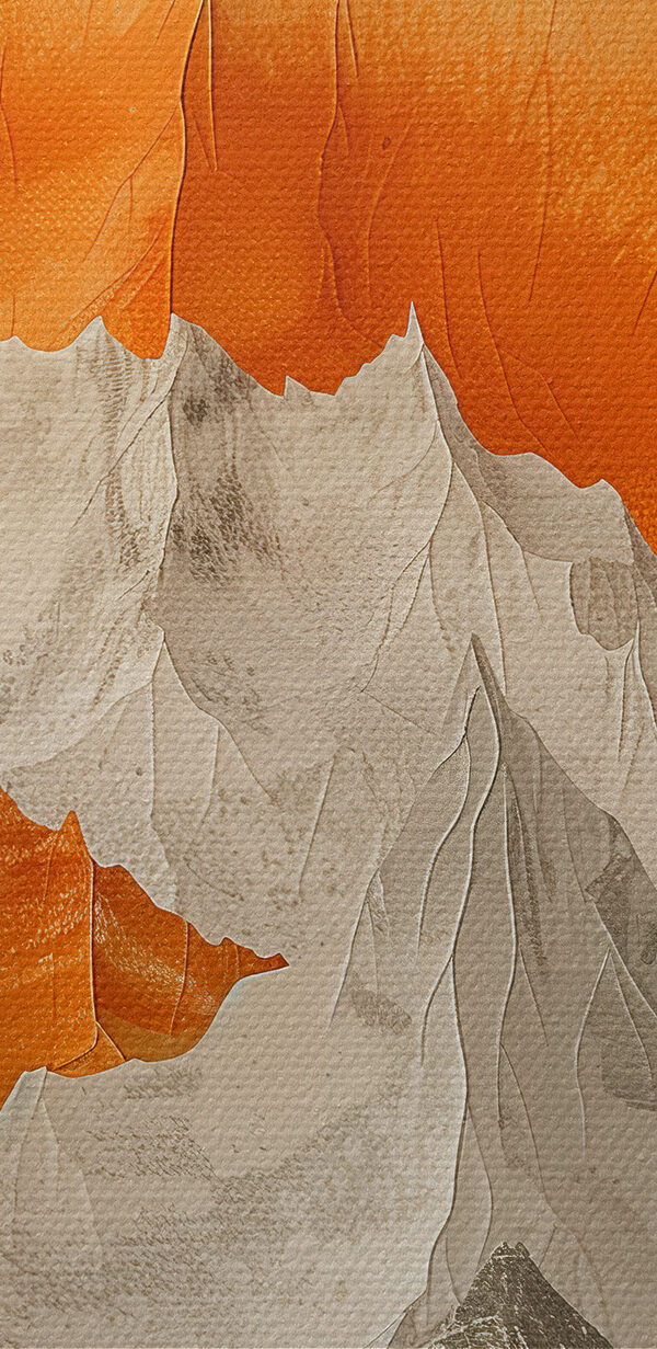Peinture de montagnes en orange et blanc Peinture de montagnes en orange et blanc