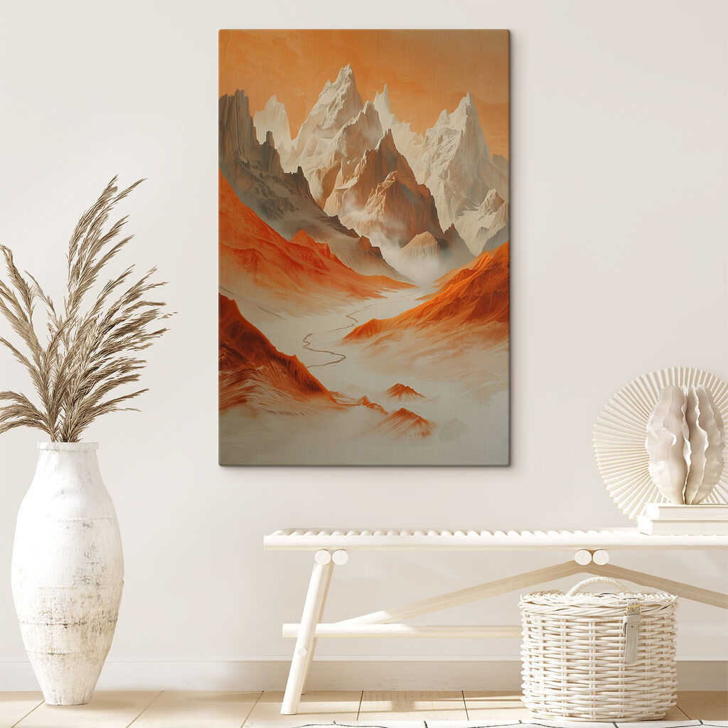 Mountain range with a road in the distance