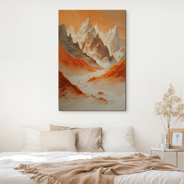 Mountain range with a road in the distance