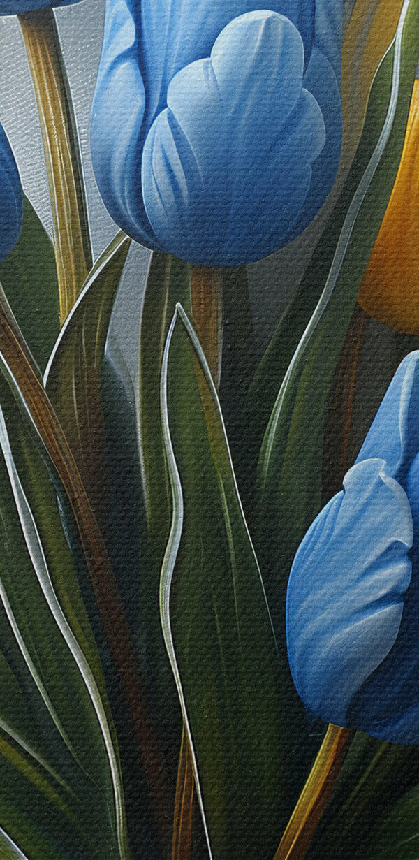 Vase of blue tulips Vase of blue tulips