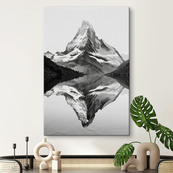 Montagne avec lac et arbres Montagne avec lac et arbres