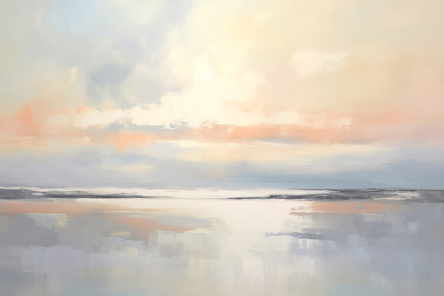 Calm body of water with clouds in the sky Calm body of water with clouds in the sky