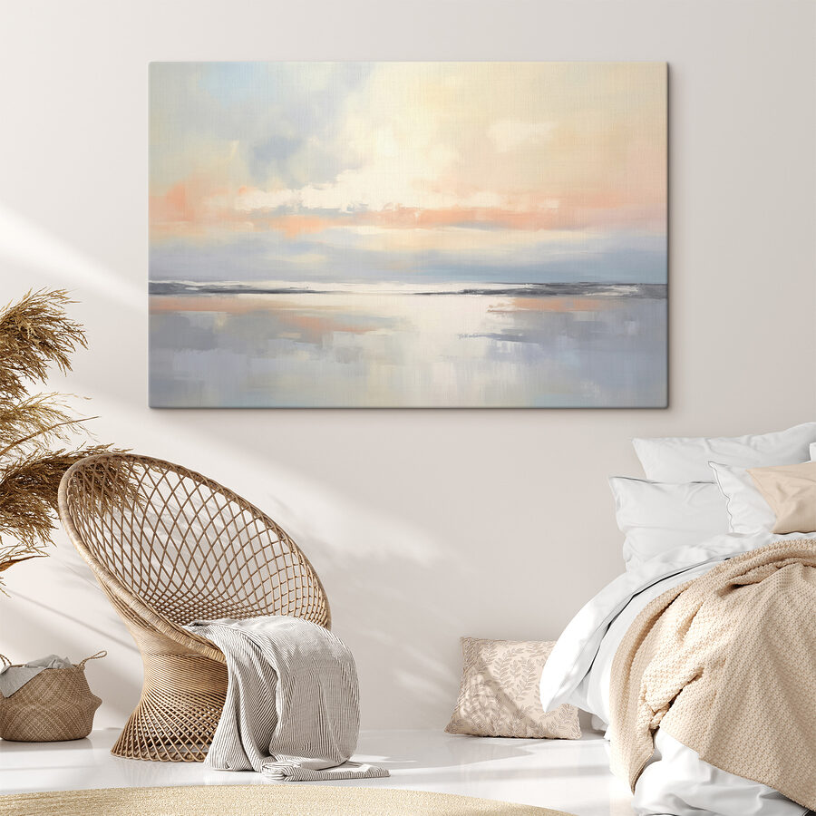 Calm body of water with clouds in the sky Calm body of water with clouds in the sky