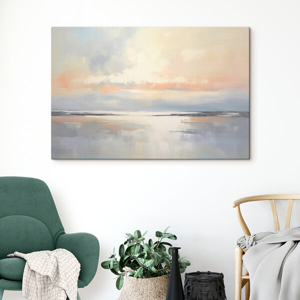 Calm body of water with clouds in the sky Calm body of water with clouds in the sky