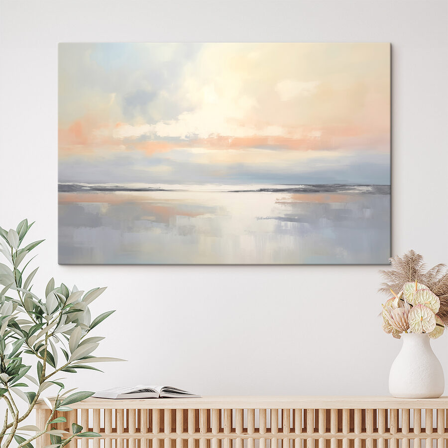 Calm body of water with clouds in the sky Calm body of water with clouds in the sky