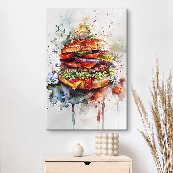 Aquarelle d'un hamburger Aquarelle d'un hamburger