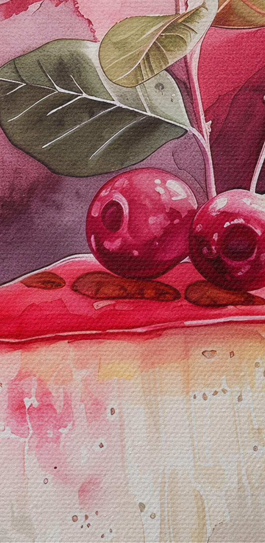 Pièce de cheesecake avec des cerises sur le dessus