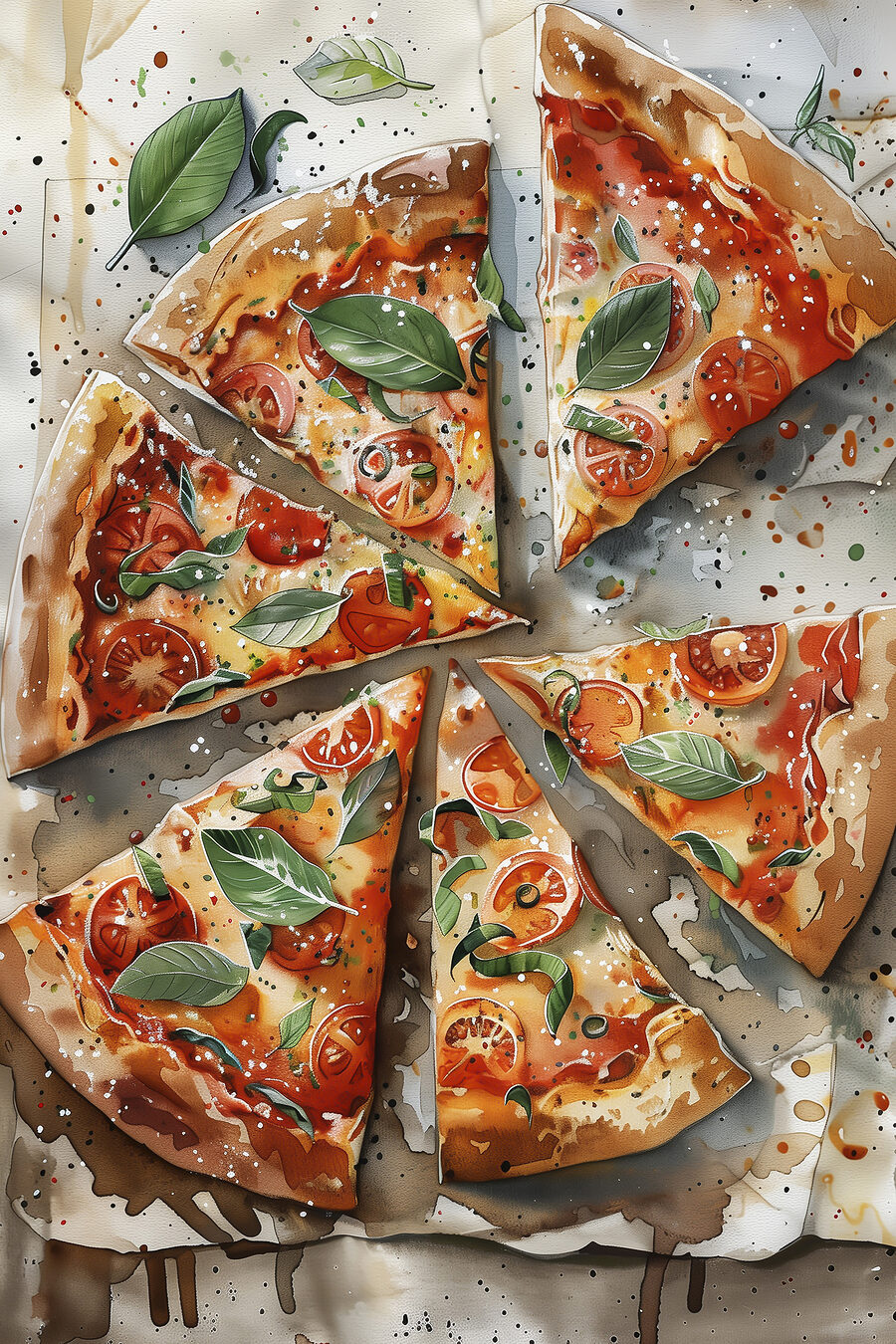 Pizza aux tomates et au basilic