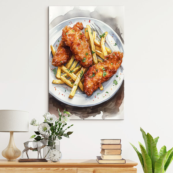 Assiette d'ailes de poulet et de frites Assiette d'ailes de poulet et de frites