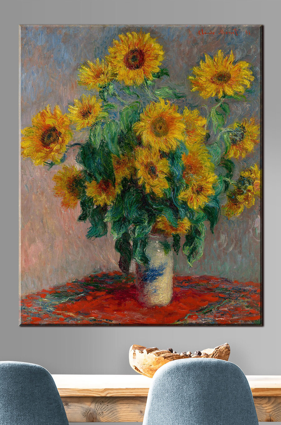 Peinture de tournesols dans un vase