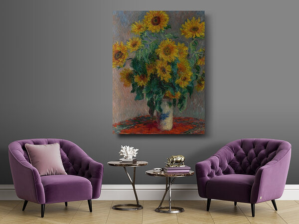 Peinture de tournesols dans un vase Peinture de tournesols dans un vase