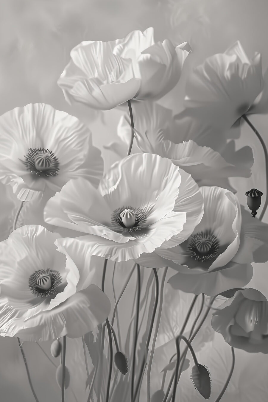 Groupe de fleurs blanches
