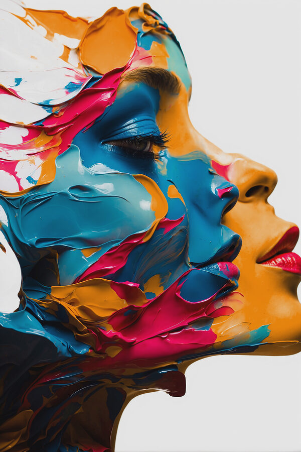 Femme avec de la peinture sur le visage Femme avec de la peinture sur le visage