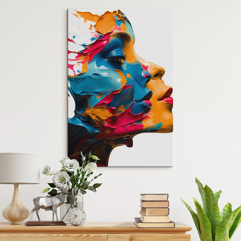 Woman with paint on her face Woman with paint on her face