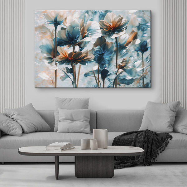 Groupe de fleurs aux pétales bleus et blancs Groupe de fleurs aux pétales bleus et blancs