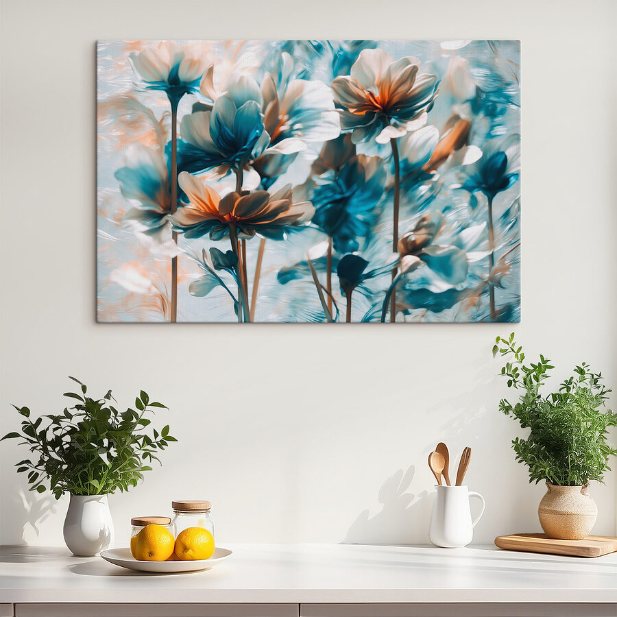 Groupe de fleurs aux pétales bleus et blancs