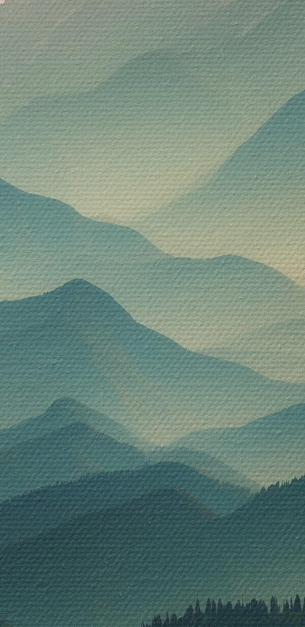 Chaîne de montagnes avec arbres et nuages Chaîne de montagnes avec arbres et nuages