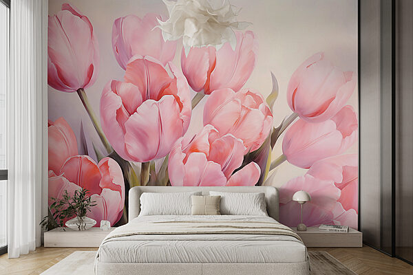 Gros plan sur des tulipes roses Gros plan sur des tulipes roses