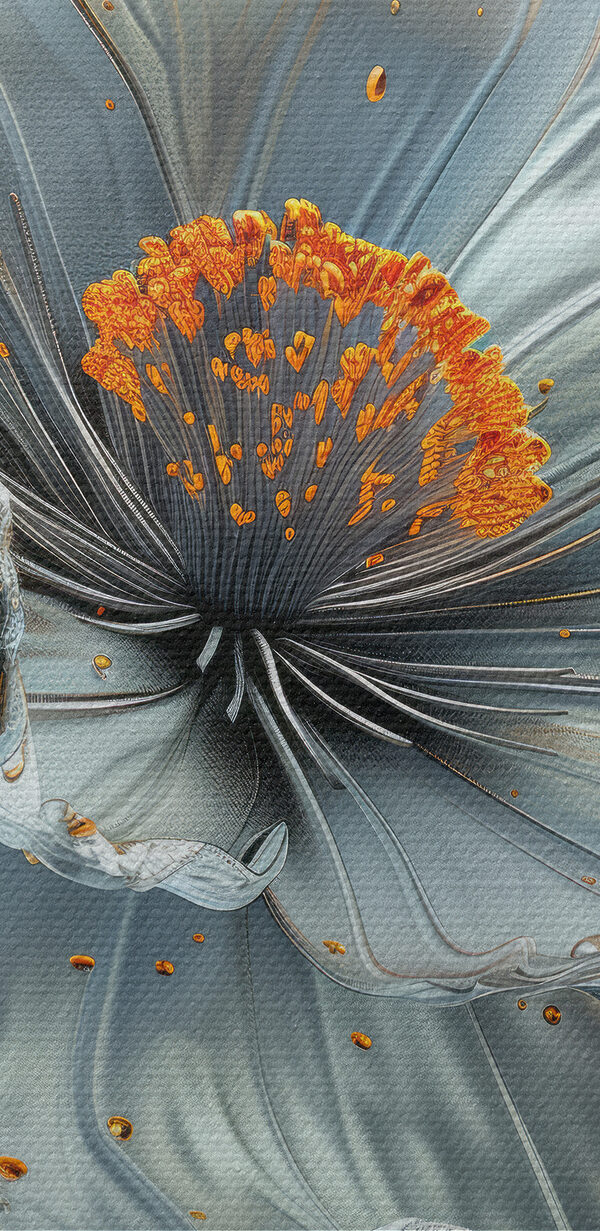 Fleur métallique aux reflets orange Fleur métallique aux reflets orange